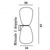 dimensions Applique murale Rituals 1 double Foscarini - Valente Design