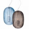 SUSPENSION PLASS MEDIA grise et bleu azur