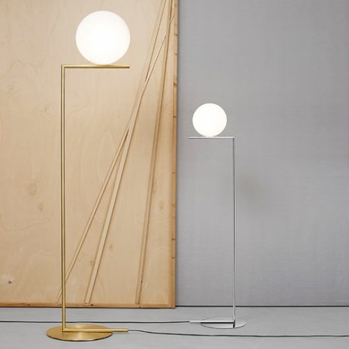 Lampadaire Flos IC F2 Valente Design Michael Anastassiades show room laiton et chrome