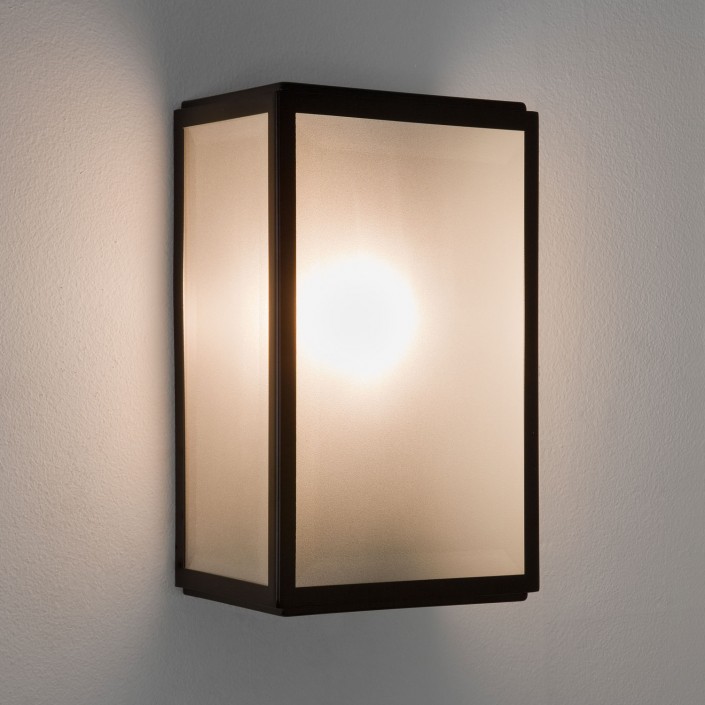 Applique Homefield Sensor Aluminium Givrée noir mat éclairée  Astro Lighting