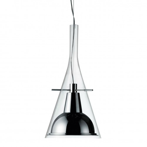 Suspension Flute Magnum en métal chromé Fontana Arte