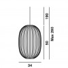 Suspension Double Plass Media sur linéaire 90cm