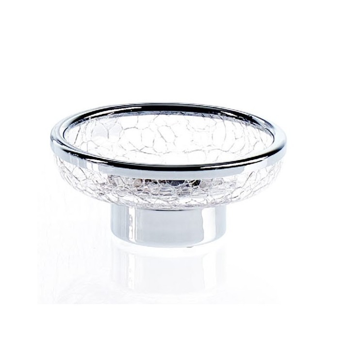 Porte savon Crack transparent finition chromée