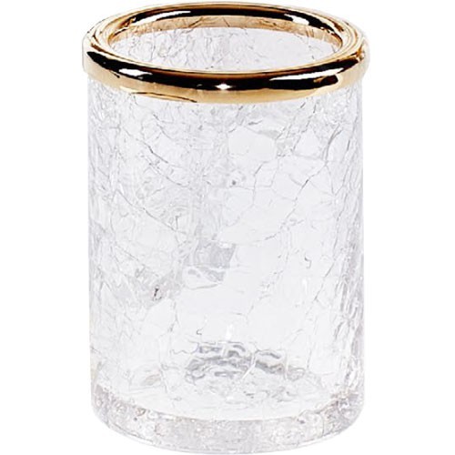 Porte brosse à dents Crack  transparent finition dorée Decor Walther