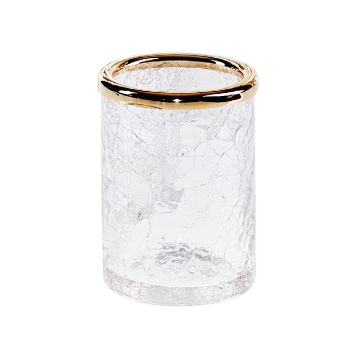 Porte brosse à dents Crack  transparent finition dorée Decor Walther