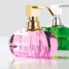 Distributeur de savon liquide en verre Kristall Decor Walther - Finition rose / dorée et chromé / vert