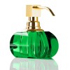 Distributeur de savon liquide en verre vert transparent Kristall Decor Walther - Finition dorée