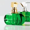 Distributeur de savon liquide en verre couleur vert Kristall Decor Walther - Finition dorée et chromé