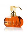 Distributeur de savon liquide en verre ambre transparent Kristall Decor Walther - Finition dorée