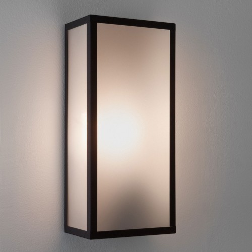 Applique extérieure dimmable Messina Frosted Sensor noir astro lighting