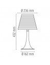 Schéma de la lampe de table Miss K flosLampe d'appoint grise Miss K de flos - Philippe Starck - Valente Design