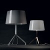 Lampes de table Lumière XXL et XXS Chrome noir abat-jour gris Foscarini - Valente Design