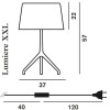 Dimension lampe de table Lumière XXL Foscarini - Valente Design