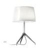 Lampe de table allumée Lumière XXL Aluminium poli blanc du designer Rodolfo Dordoni pour la marque Foscarini chez Valente Design