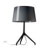 Lampe de table Lumière XXS Chrome noir abat-jour gris Foscarini - Valente Design