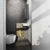 Lave mains d'angle Flush réalisé en céramique blanche pour la marque Clou