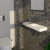 Lave mains 56 cm Mini Wash Me  percement à gauche en céramique blanc pour la marque Clou