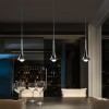 Suspension Rain corps chrome tige chrome Lodes-Studio Italia Design Valente Design - 3 suspensions sur patère linéaire