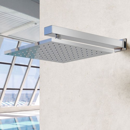 Détails pommeau de douche mural Square Waterline SA53.Q acier inoxydable de très haute qualité par la marque Fontealta