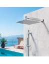 pommeau de douche mural Square Waterline SA53.Q acier inoxydable de très haute qualité par la marque italienne Fontealta