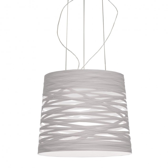 Suspension tress grande de couleur blanche par le designer Marc Sadler de la marque Foscarini en vente chez Valente Design