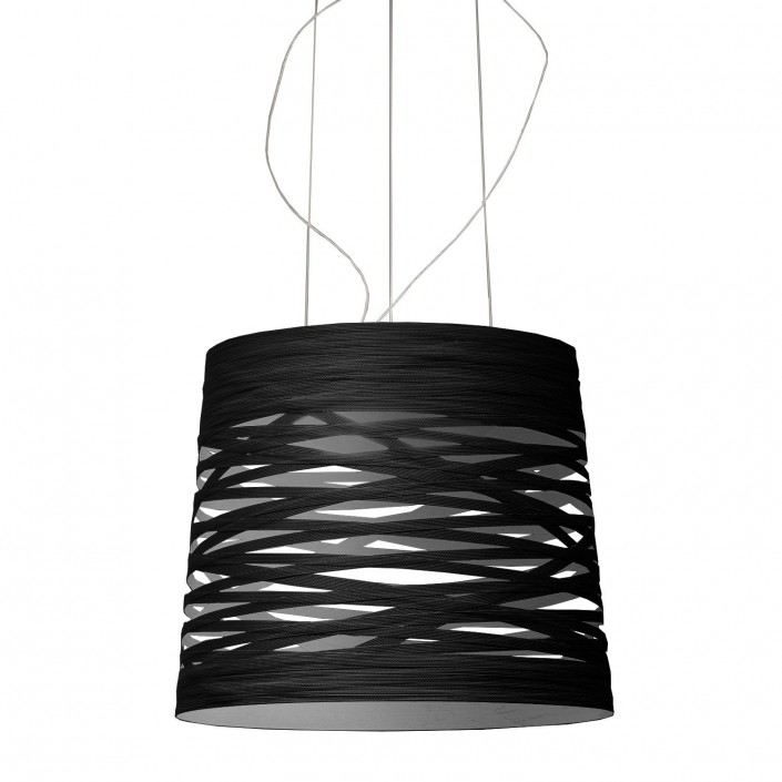 Suspension tress grande de couleur noire par le designer Marc Sadler de la marque Foscarini en vente chez Valente Design