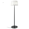 Lampadaire Lumière XXL Chrome noir abat-jour blanc Foscarini - Valente Design éclairé