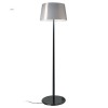 Lampadaire Lumière XXL Chrome noir abat-jour gris Foscarini - Valente Design éclairé