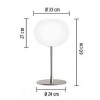 Dimensions Lampe de table Glo-Ball T1 de Flos Valente Design Jasper Morrison