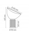 Dimension lampe de table Taccia PMMA flos - Valente Design