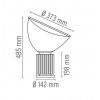 Dimension Lampe de table Taccia small size de flos - Chez Valente Design