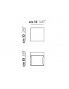 Dimensions applique / Plafonnier Laser Cube 10x10 Lodes Studio Italia Design - Valente Design