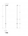 Dimensions du lampadaire extérieur Spiky sur piquet 100 cm schéma et plan de la marque Royal Botania  - Valente Design