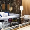 Lampadaire LED luxe de salon KABUKI  blanc, marque Kartell sur pied