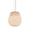Suspension Pinecone cage chromée verre blanc Fontana Arte Valente Design Paola Navone 
