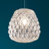 Suspension Pinecone cage chromée verre transparent Fontana Arte Valente Design Paola Navone 