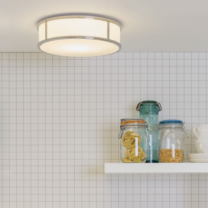 Plafonnier Mashiko Round 300 chrome mise en situation Astro Lighting - Valente Design