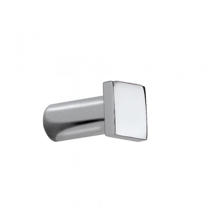 Patère Metric  en acier qui existe en finition chromé brillant et inox mat de la marque Pomd'or