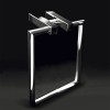 Porte serviette rond design Metric chromé brillant et inox mat de la marque pomd'or