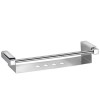 Porte savon de douche grand modèle Metric en finition chromé brillant et inox mat de la marque Pomd'or 