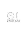 Applique / Plafonnie Flos Mini Button plan dimensions