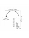 Dimension Lampadaire Arco LED Flos Pier Giacomo et Achille Castiglioni Valente Design