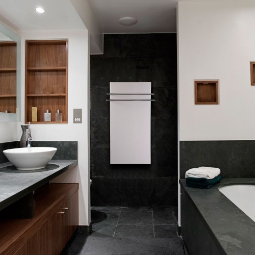 Sèche serviettes Solaris 1200w blanc mat de la marque Fondis - Valente Design