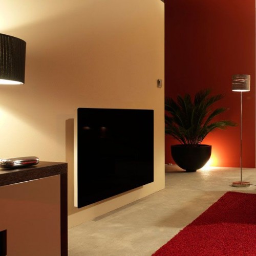 Radiateur Solaris horizontal 63 1000W noir brillant de la marque Fondis - Valente Design