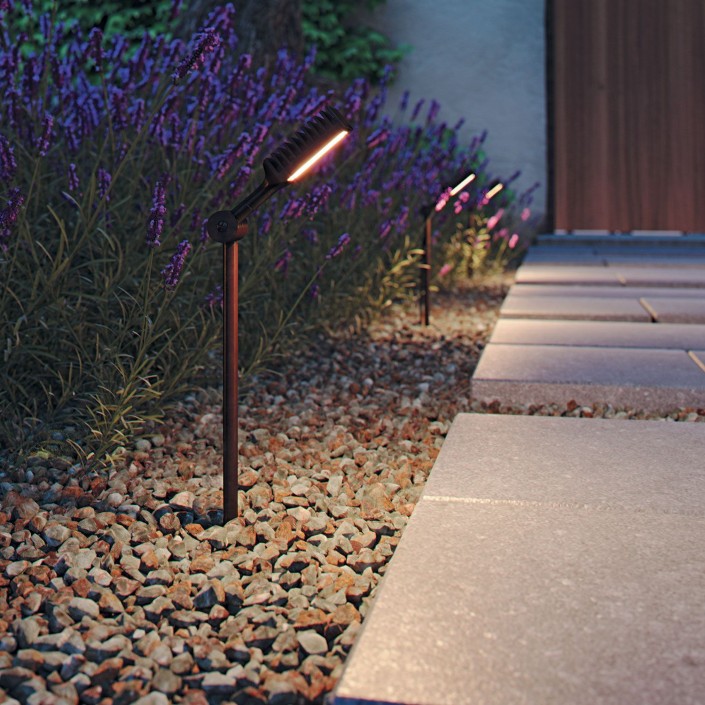 Lampadaire extérieur Spiky sur piquet 100 cm  éclairage cheminement de la marque Royal Botania - Valente Design