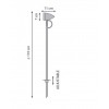 Dimension Spot piquet Bullet laiton 110 cm de la marque Royal Botania - Valente Design