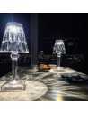 2 lampes de table sans fil Battery transparent cristal Kartell - Valente Design - éclairée - effet de reflets