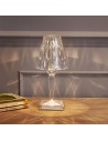 Lampe de table sans fil Battery transparent cristal Kartell - Valente Design - éclairée sur table