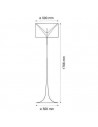 Lampadaire Spun Light F plan et dimensions  de flos 