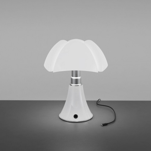 Lampe de table Minipipistrello LED sans fil blanche vue d'ensemble Martinelli Luce - Valente Design
